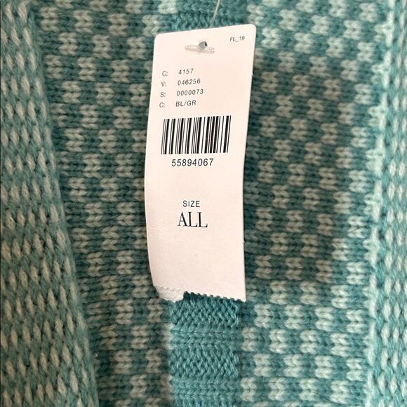 NWT Anthropologie Teal Striped Open-Front Cardigan with Fringe - OS - Picture 3 of 10